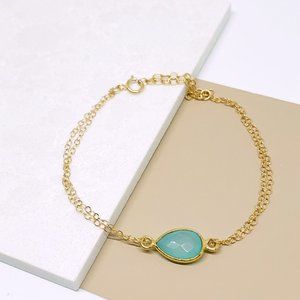 Free People Amazonite 14k Gold Fill Bracelet